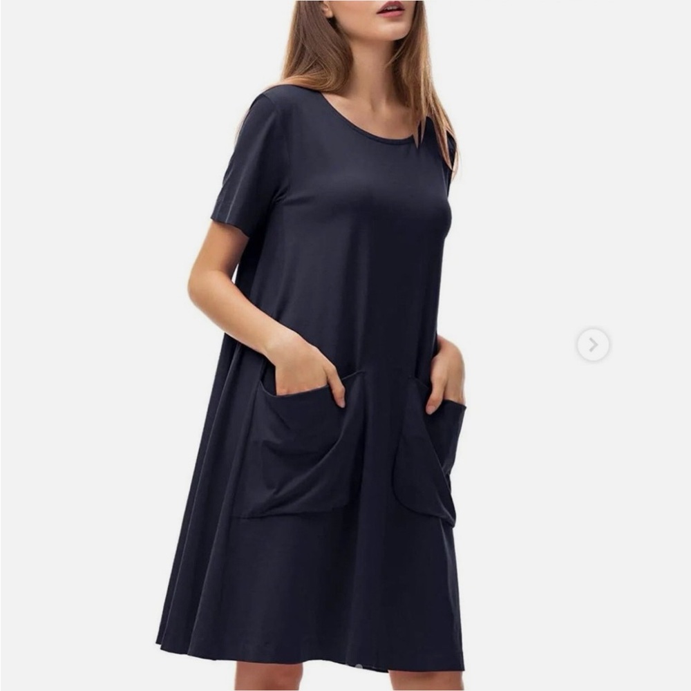 COS Navy Midi Dress